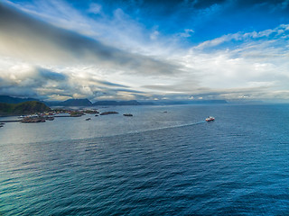 Image showing Hurtigruten from air