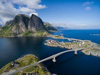 Image showing Lofoten aerial view