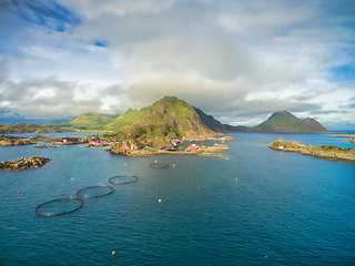 Image showing Fishing village on Lofoten