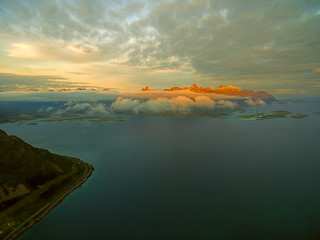 Image showing Midnight sun on Lofoten