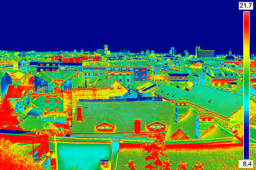 Image showing Thermal image panorama of Zagreb