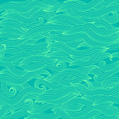 Image showing Abstract Green Wave Background