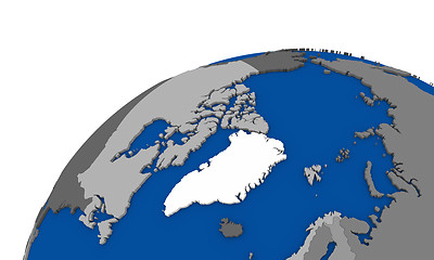 Image showing Arctic north polar region on Earth political map