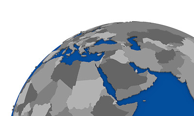 Image showing middle east region on Earth political map