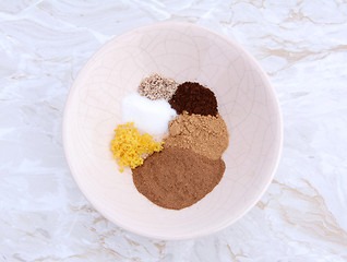 Image showing Bowl of spices for pumpkin pie 