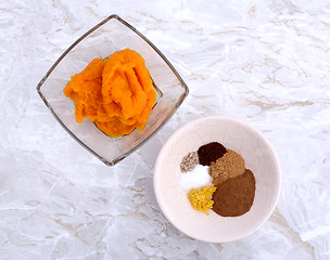 Image showing Pumpkin puree and spices 