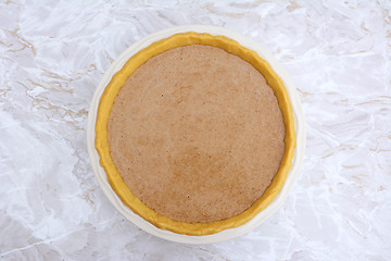 Image showing Pumpkin pie ready to be baked