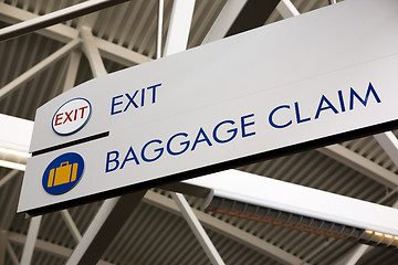 Image showing Baggage Claim & Exit Sign