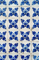 Image showing Traditional Portuguese glazed tiles