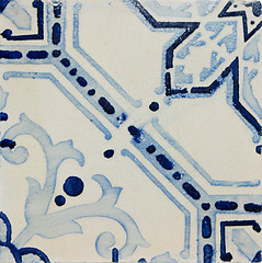 Image showing Traditional Portuguese glazed tiles