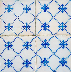 Image showing Traditional Portuguese glazed tiles