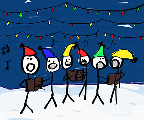 Image showing Christmas Carol singers