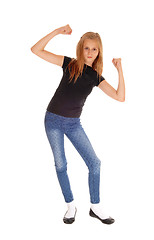 Image showing Pretty slim young girl dancing.