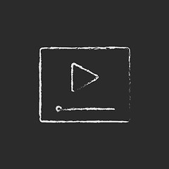 Image showing Video player icon drawn in chalk.