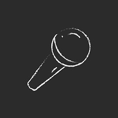 Image showing Microphone icon drawn in chalk.