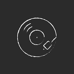 Image showing Turntable icon drawn in chalk.