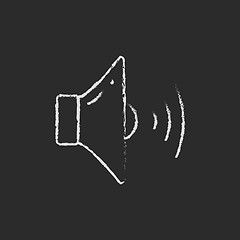 Image showing High speaker volume icon drawn in chalk.