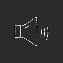 Image showing High speaker volume icon drawn in chalk.