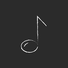 Image showing Music note icon drawn in chalk.