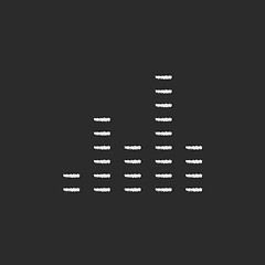 Image showing Digital equalizer icon drawn in chalk.