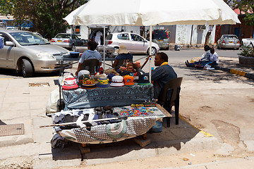 Image showing market on street in Francis Town, Botswana