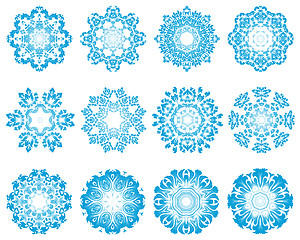 Image showing Twelve Circle Snowflakes