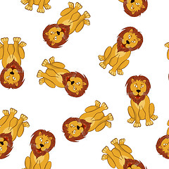 Image showing Seamless Funny Cartoon Lion