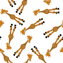 Image showing Seamless Funny Cartoon Giraffe