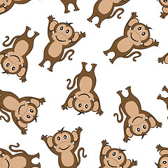 Image showing Seamless Funny Cartoon Monkey