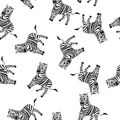 Image showing Seamless Funny Cartoon Zebra