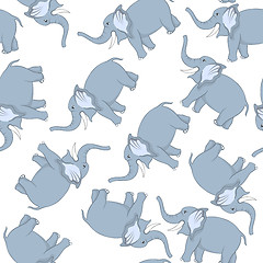 Image showing Seamless Funny Cartoon Elephant 