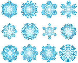 Image showing Twelve Circle Snowflakes