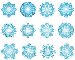 Image showing Twelve Circle Snowflakes