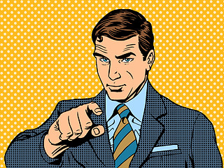 Image showing businessman pointing finger chose you