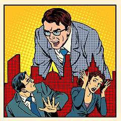 Image showing boss anger work office business concept