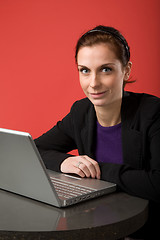 Image showing Young Woman using Laptop