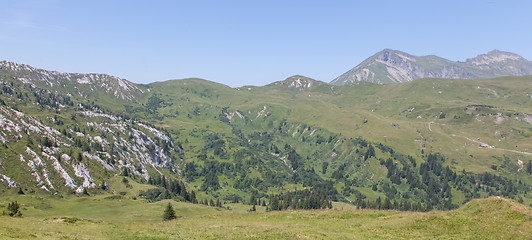 Image showing Typical view of the Swiss alps