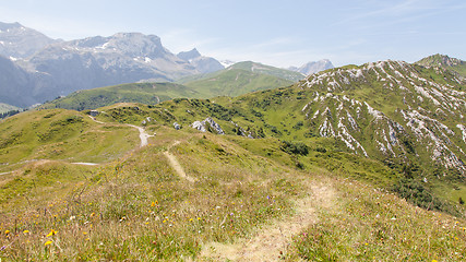 Image showing Typical view of the Swiss alps