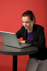 Image showing Young Woman using Laptop