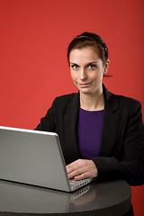 Image showing Young Woman using Laptop