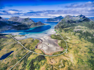 Image showing Scenic road on Lofoten