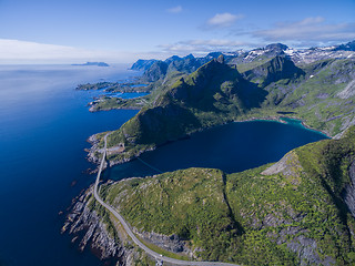 Image showing Coastal road on Lofoten