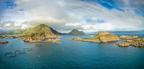 Image showing Fishing village on Lofoten