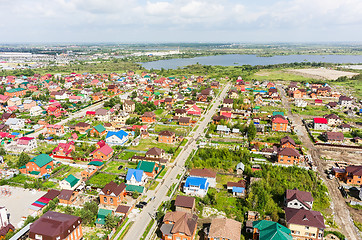 Image showing Aerial view of houses on housing estates. Tyumen