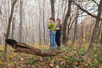 Image showing Sister and brother outdoors