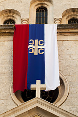 Image showing flag of the Serbian orthodox church 