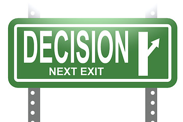 Image showing Decision green sign board isolated