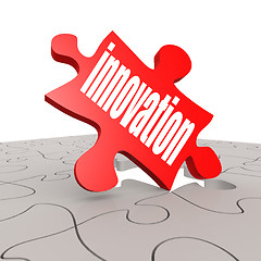 Image showing Innovation word with puzzle background