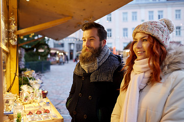 Image showing happy couple walking outdoors