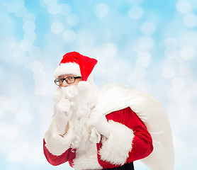 Image showing man in costume of santa claus with bag